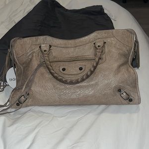 Balenciaga classic city bag in sandstone